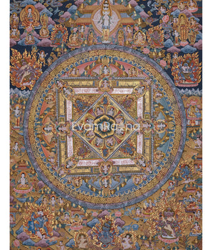 Buddha Mandala With Gold and Silver