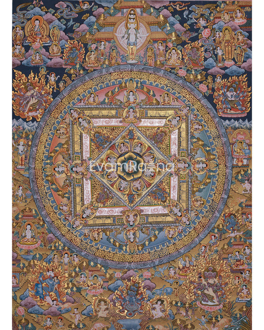 Buddha Mandala With Gold and Silver 