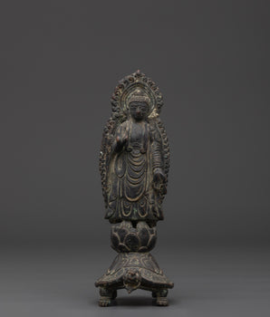 Buddha on Turtle | Spiritual Copper Sculpture