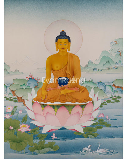 Uniquely Painted Shakyamuni Thangka