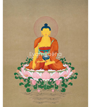 Enlightened Shakyamuni Buddha Thangka Painting | Hand-painted in Enlightenment Studio