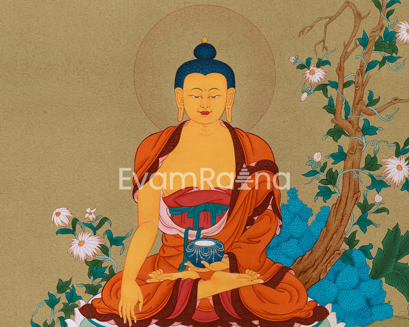 Enlighten Buddha Thangka | Minimalist Buddhist Artwork