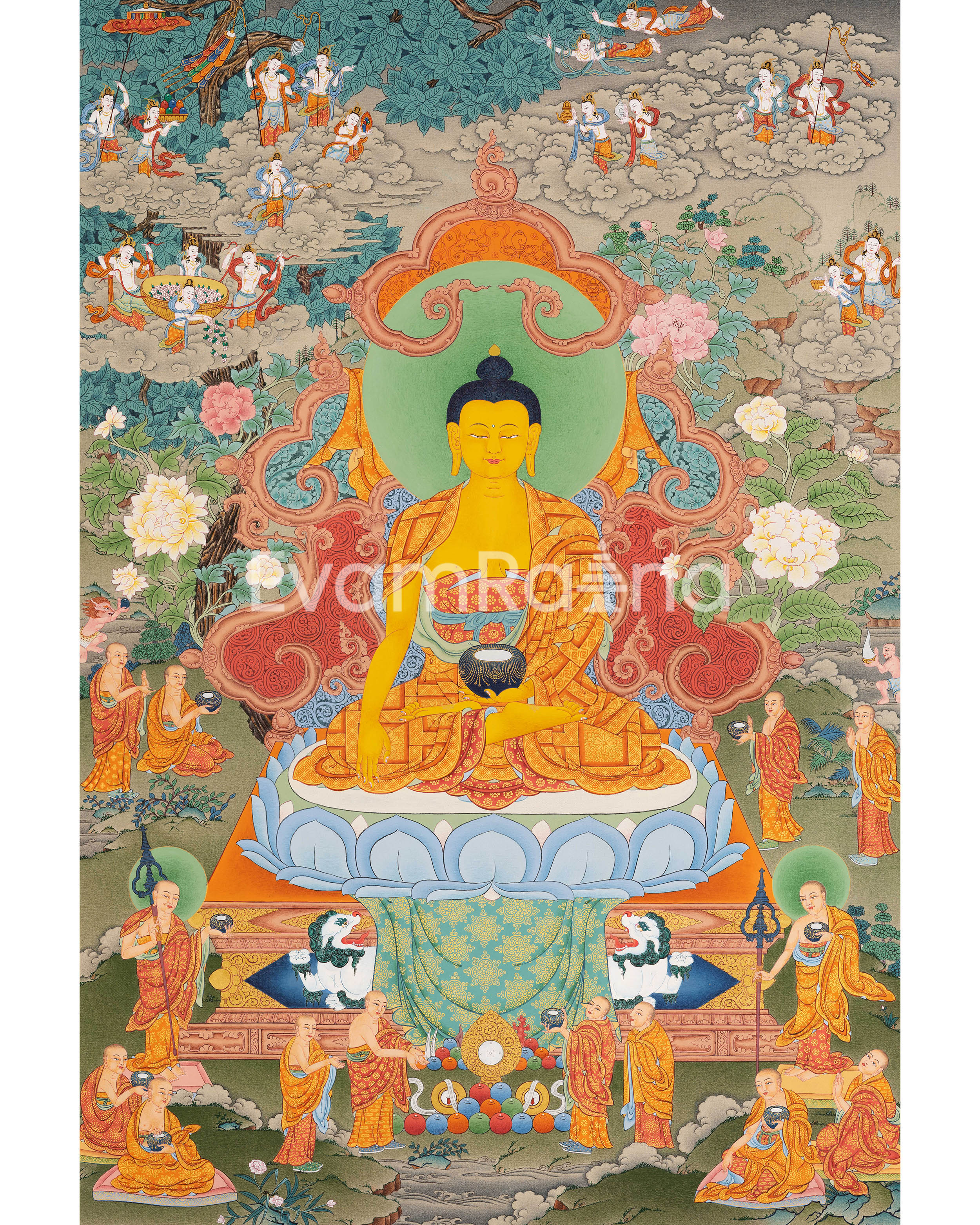 Tibetan Shakyamuni Buddha Thangka 