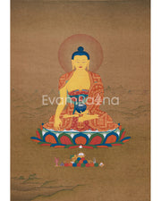 Buddhist Thangka of  Enlightened Shakyamuni Buddha