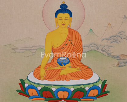 Siddhartha Gautama Thangka | Hand-Painted Tibetan Buddhist Artwork