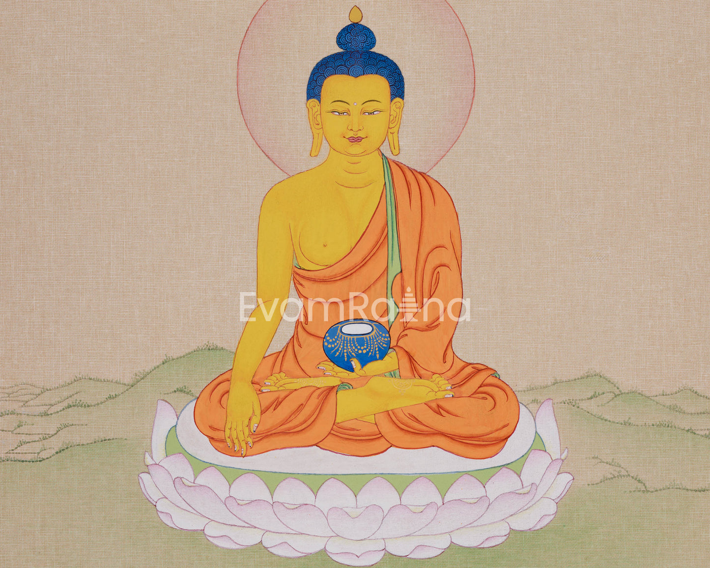 Peaceful Shakyamuni Buddha Art | Buddhist Thangka for Meditation and Enlightenment