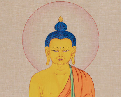 Peaceful Shakyamuni Buddha Art | Buddhist Thangka for Meditation and Enlightenment