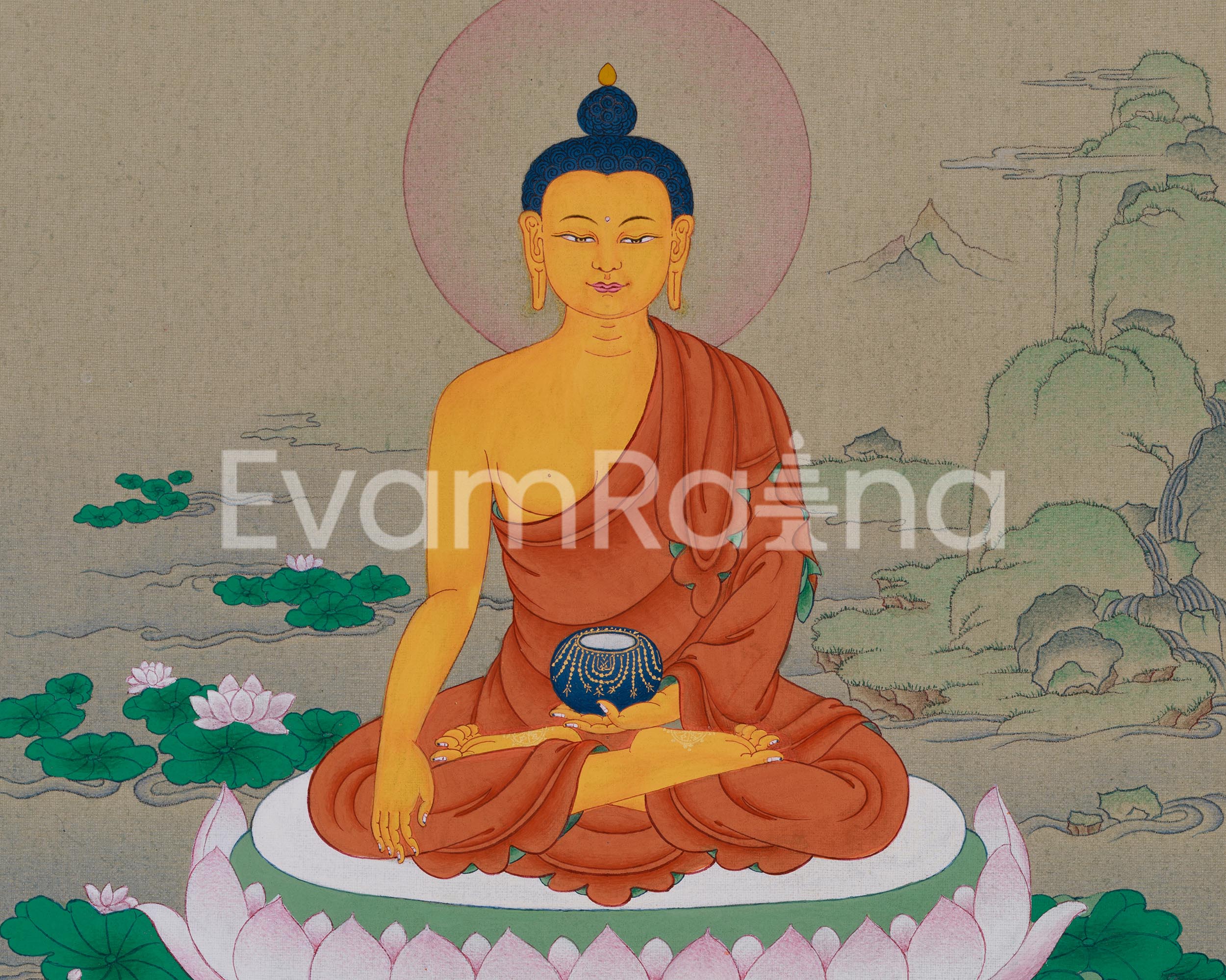 Small Gautama Buddha Painting | Radiating Peace, Wisdom, and Enlightenment