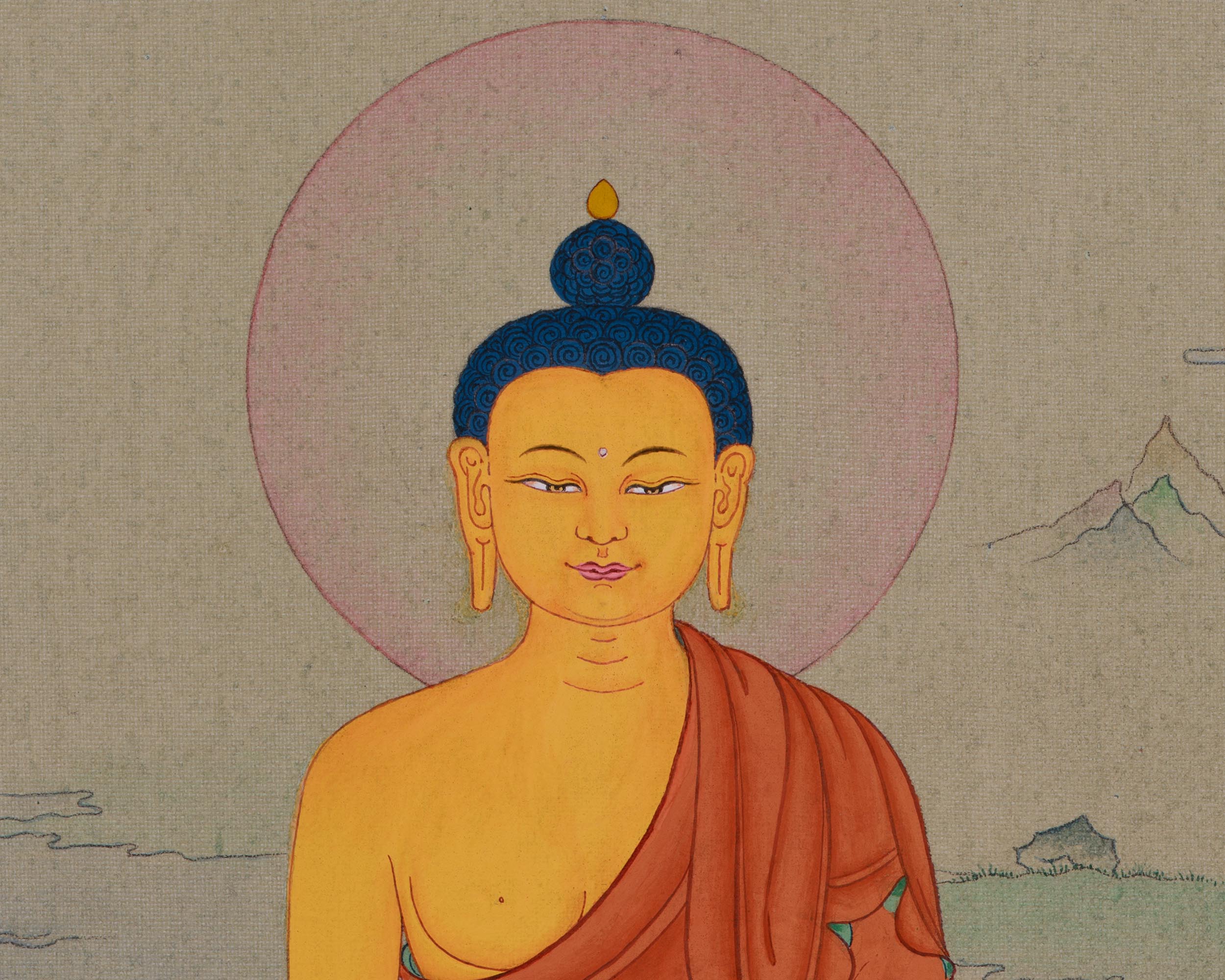 Small Gautama Buddha Painting | Radiating Peace, Wisdom, and Enlightenment