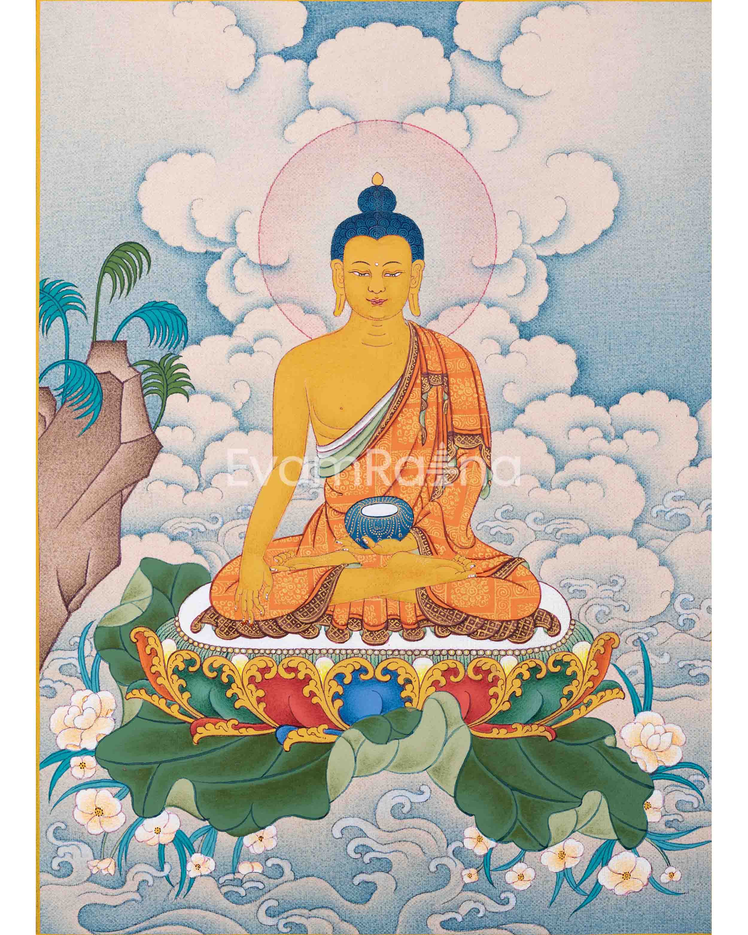 Siddhartha Gautama Art | Hand-Painted Shakyamuni Buddha Thangka | Buddhist Wall Decors