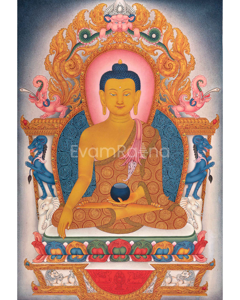 Hand Painted Thangka Of Siddhartha Gautama