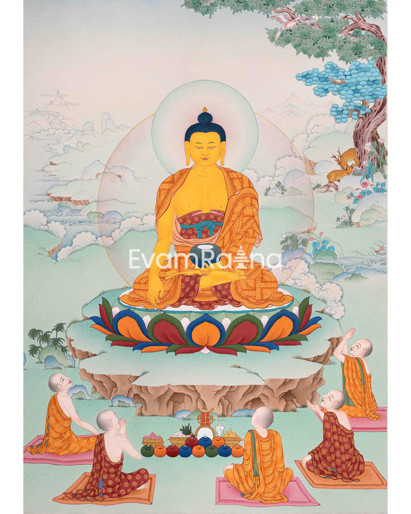 Hand-painted Buddha Shakyamuni Thangka 