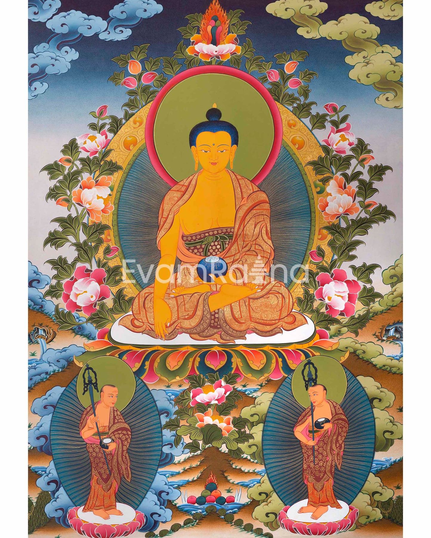 Big Shakyamuni Buddha Tibetan Thangka: