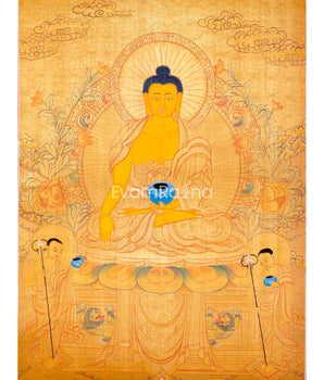 Full Gold Style Shakyamuni Buddha Thangka