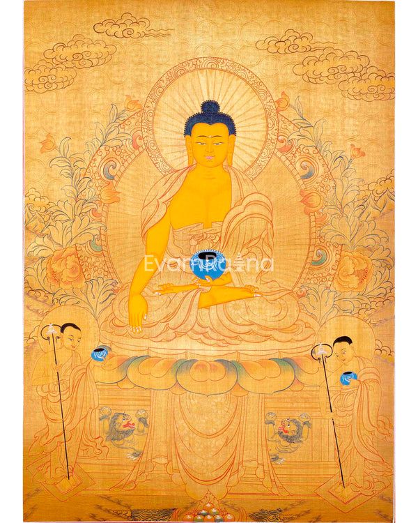 Full Gold Style Shakyamuni Buddha Thangka