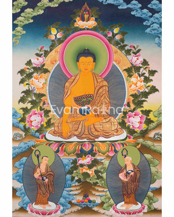 Big Shakyamuni Buddha Tibetan Thangka: