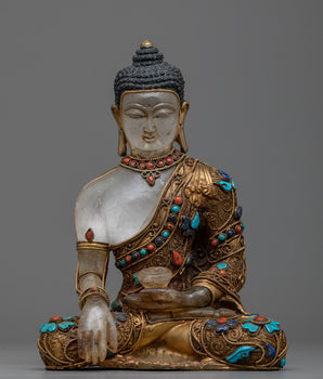Crystal Buddha Shakyamuni Statue
