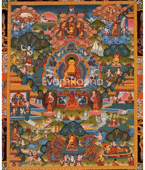 Buddha Life Story Original Hand-Painted Thangka |Wall Decoration Painting |