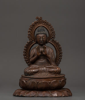 Oxidized Copper Buddha in Anjali Mudra
