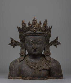 Peaceful Buddha Head Statue