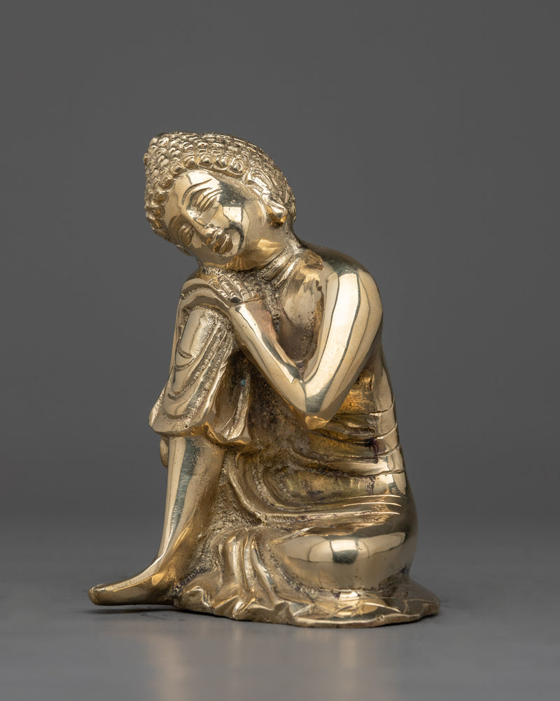 Buddha Resting on Knee | Handcrafted Statue with Buddha in Resting Pose