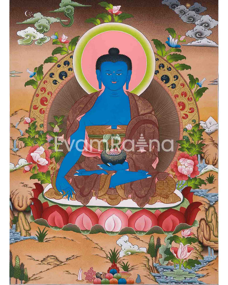 Original Hand-Painted Medicine Buddha Thangka 