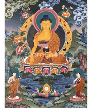 Original Hand-Painted Shakyamuni Buddha Thangka | Mindfulness Meditation And Yoga