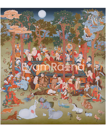 Buddha's Mahaparanirvana Thangka 