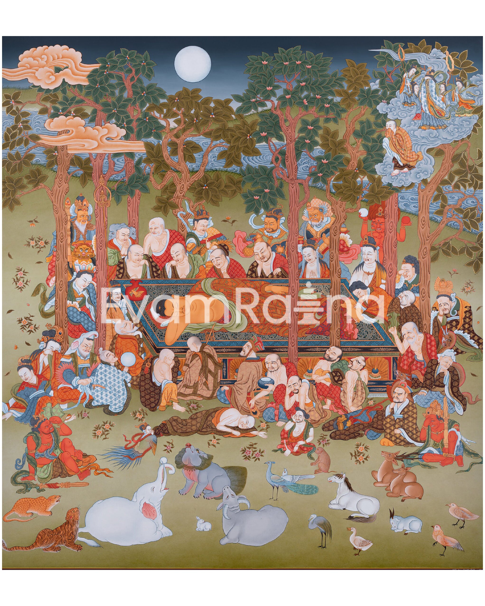 Buddha's Mahaparanirvana Thangka