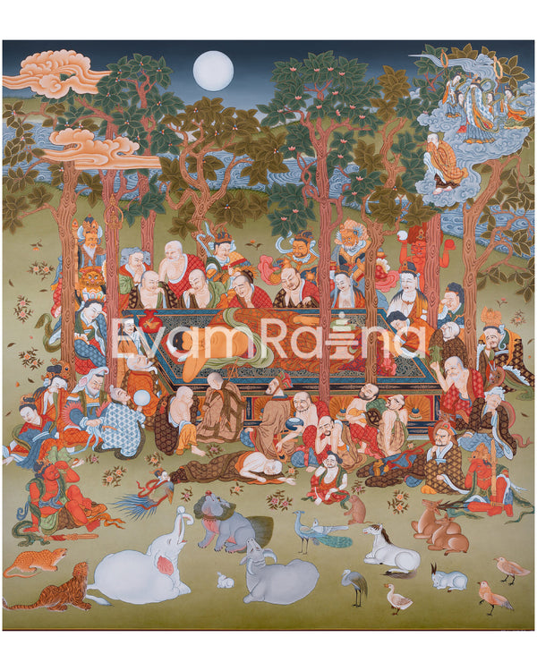 Buddha's Mahaparanirvana Thangka 