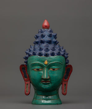 Large Brass Buddha Head Statue