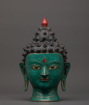 Buddha Head brass statue 