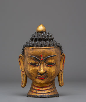 Handcrafted Wood Buddha Head 