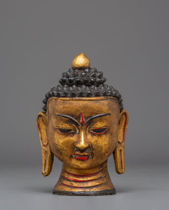 Handcrafted Wood Buddha Head 