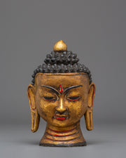 Handcrafted Wood Buddha Head 