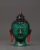 Buddha Head Brass Sculpture