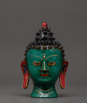 Buddha Head Brass Sculpture