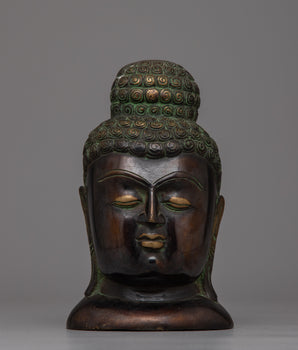 Hand-carved Buddha Head Sculpture 