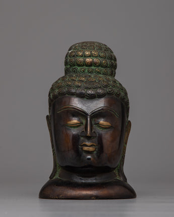 Hand-carved Buddha Head Sculpture 