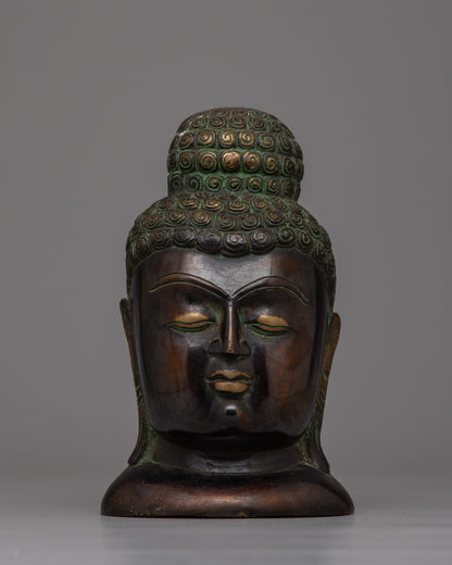 Hand-carved Buddha Head Sculpture 