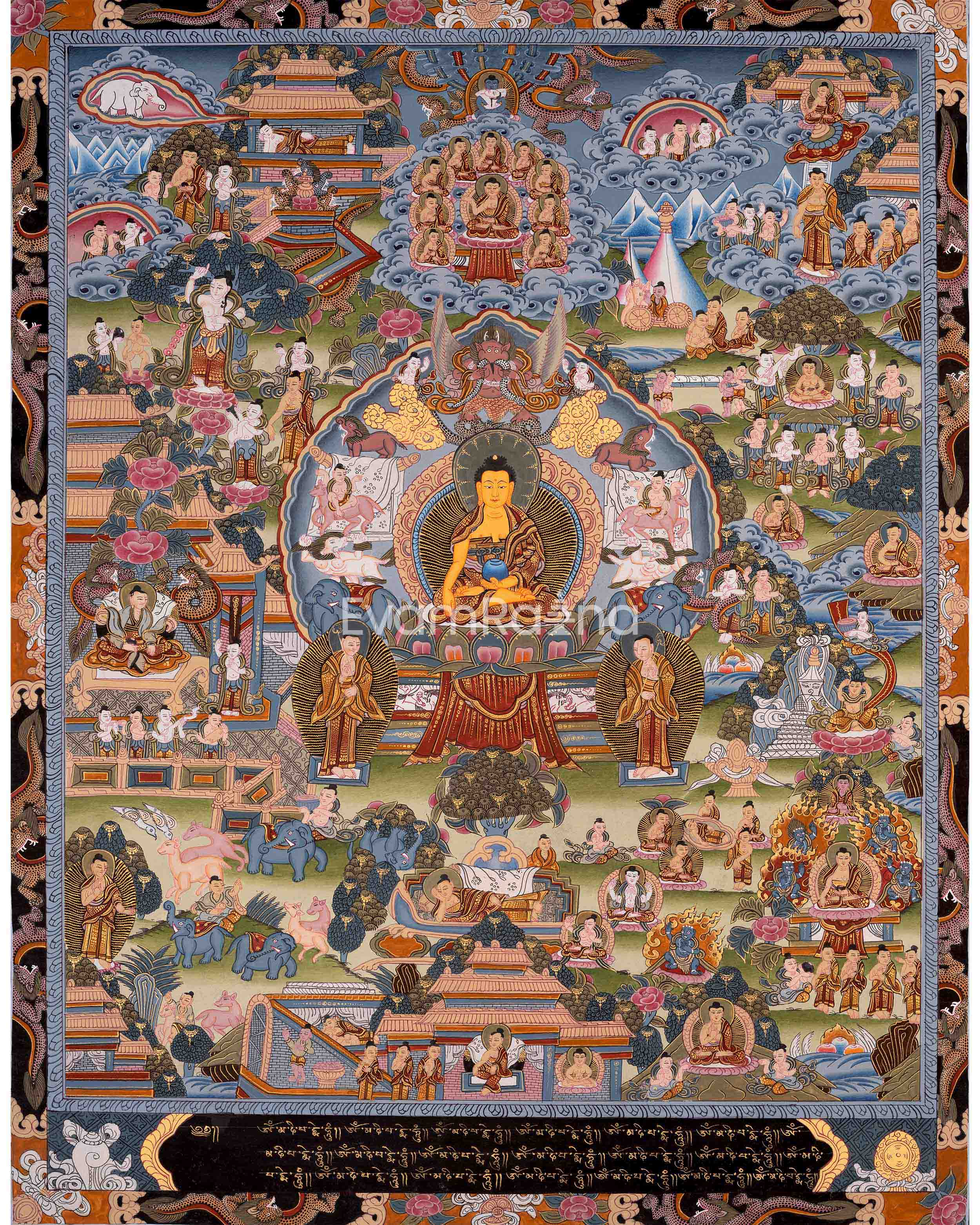 Buddha's life Story Thangka