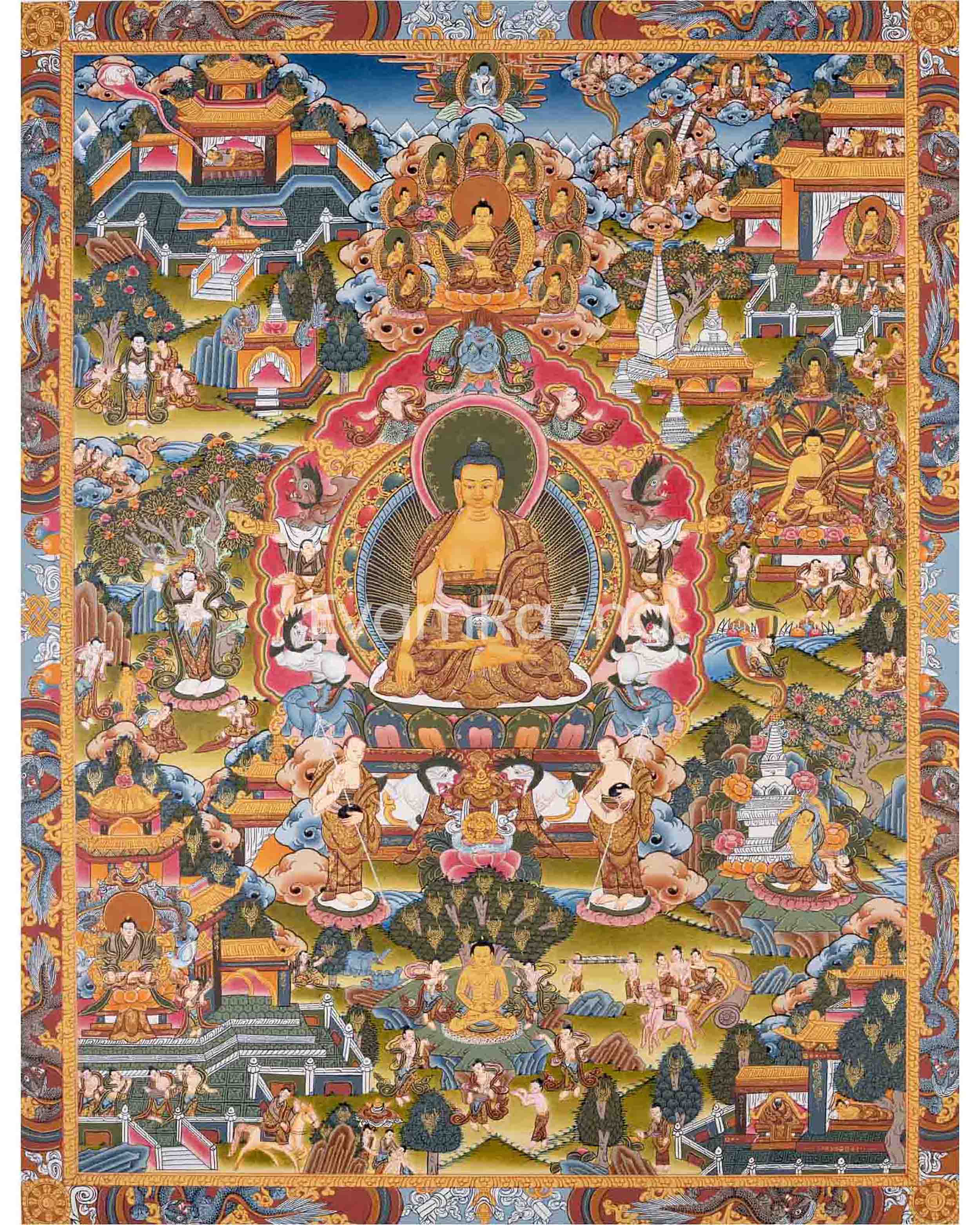 Buddha Life Story Thangka