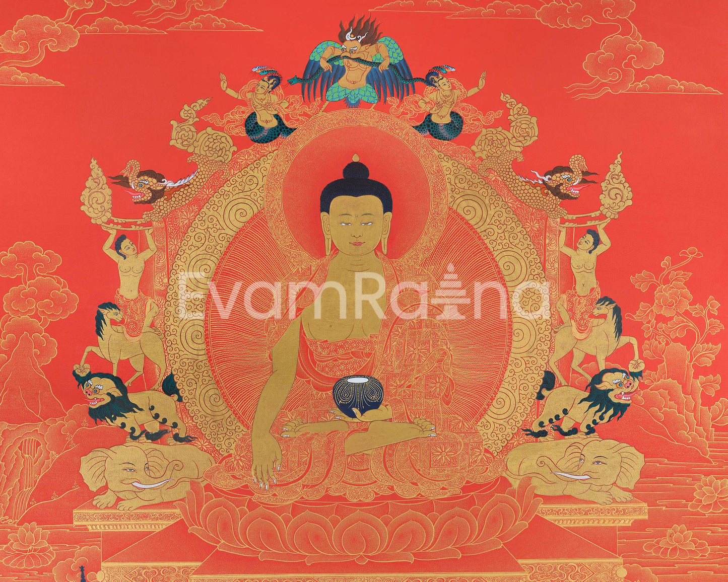 The Historical Buddha Shakyamuni | A Gold Thangka of Timeless Wisdom