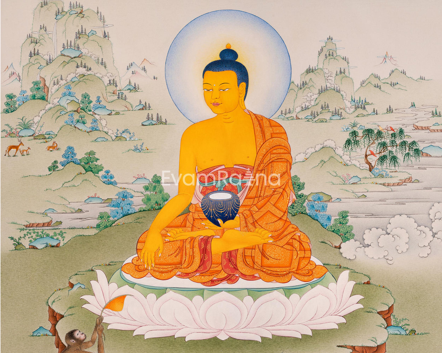 Buddha Shakyamuni Thangka: A Unique Depiction