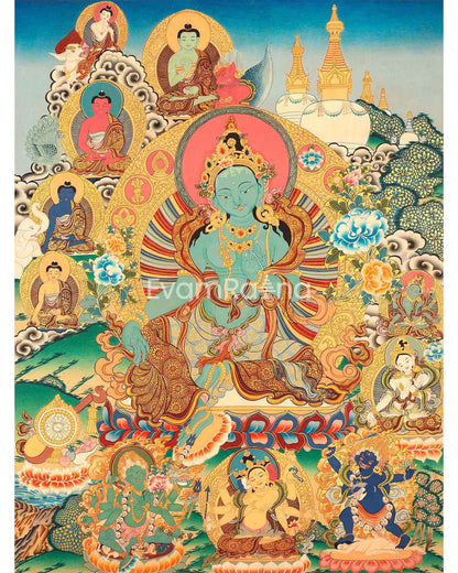 Divine Mother Goddess Green Tara Thangka