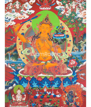 Manjushri Tibetan Thangka Print