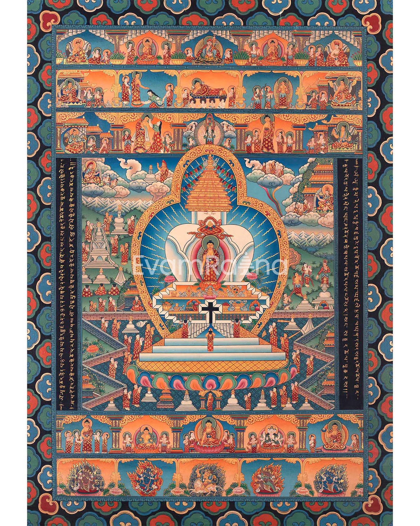 Buddhist Stupa Thangka