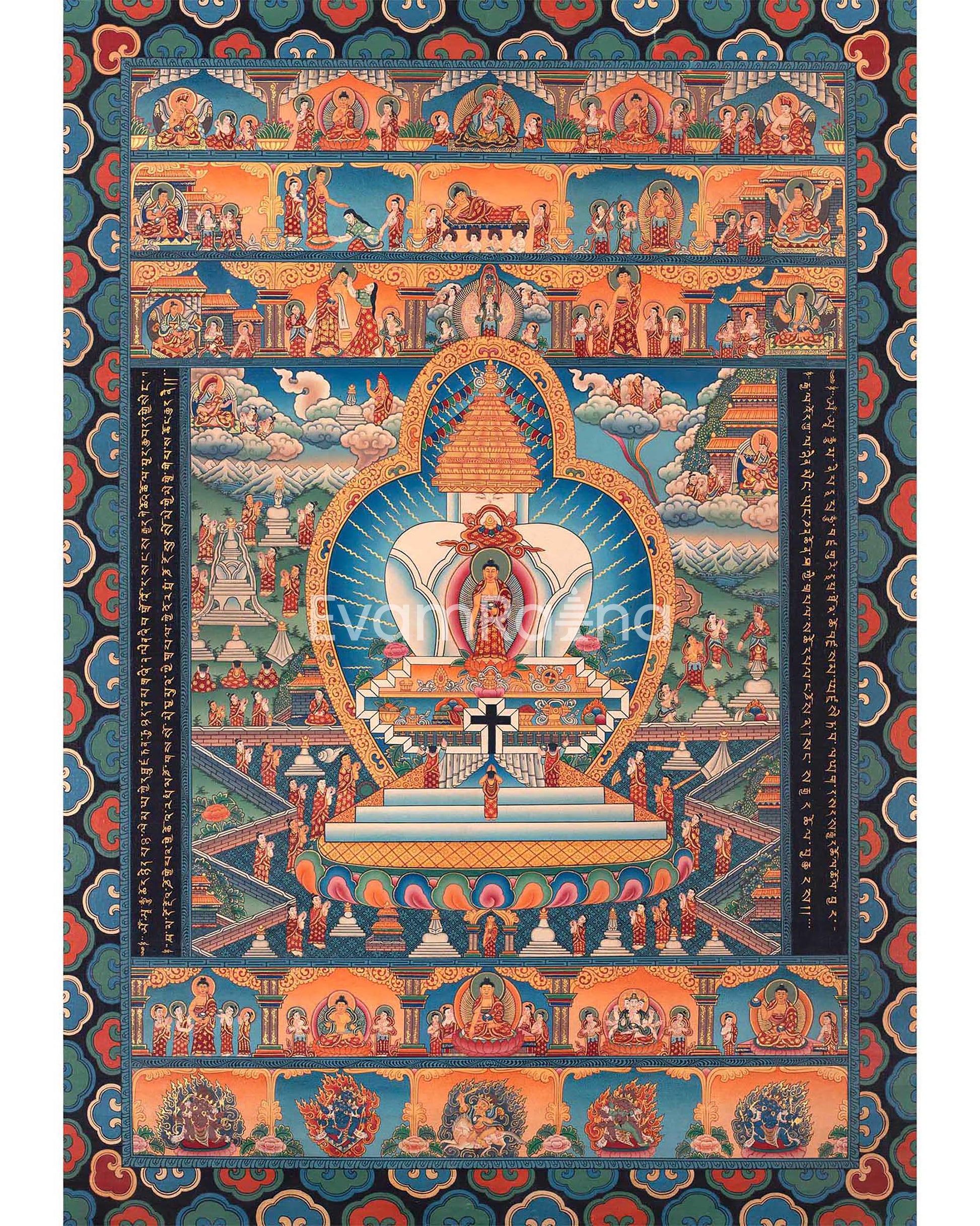 Buddhist Stupa Thangka