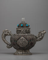 Silver Plated Tibetan Ritual Kettle