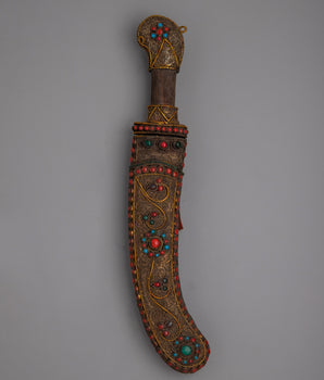 Buddhist White Metal Knife 